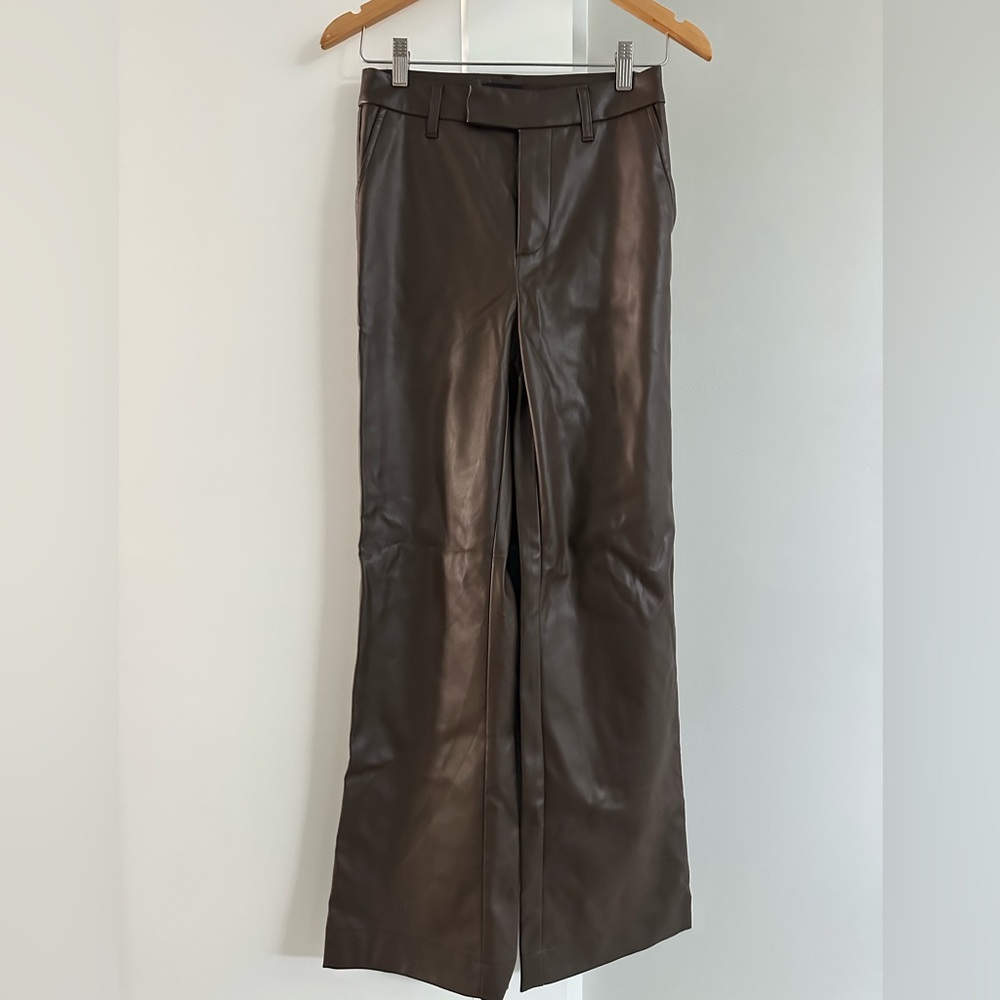 Steve Madden Dark Brown Leather Pants (imitation leather) 100% polyurethane